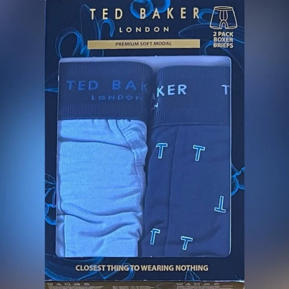 TED BAKER LONDON Premium Soft Modal 2Pack Boxer‎ Briefs Limited Edition SMALL